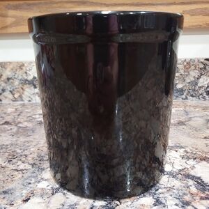 Black stoneware crock